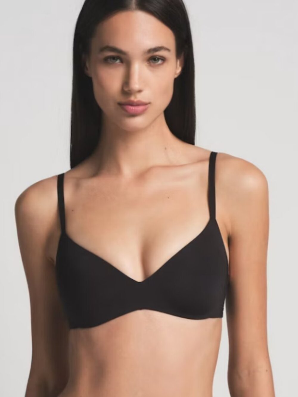 SKIMS Wireless Form Push Up Bra Womens 34B Onyx Black NWT